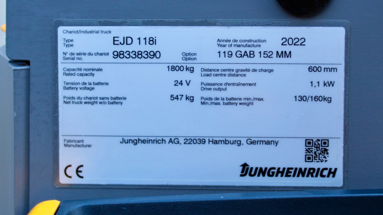 2022 Jungheinrich EJD 118i 152M LI-ION-46739966